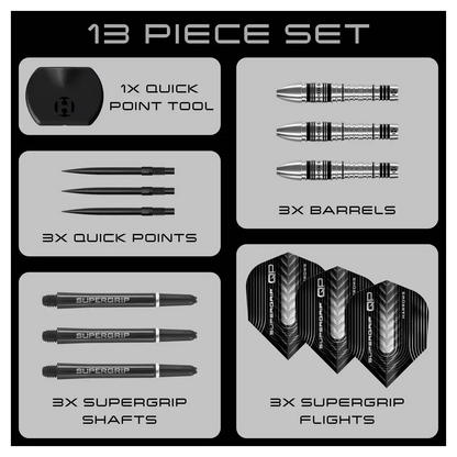 Harrows Supergrip QP Bomb 90% Tungsten Steel Tip Darts