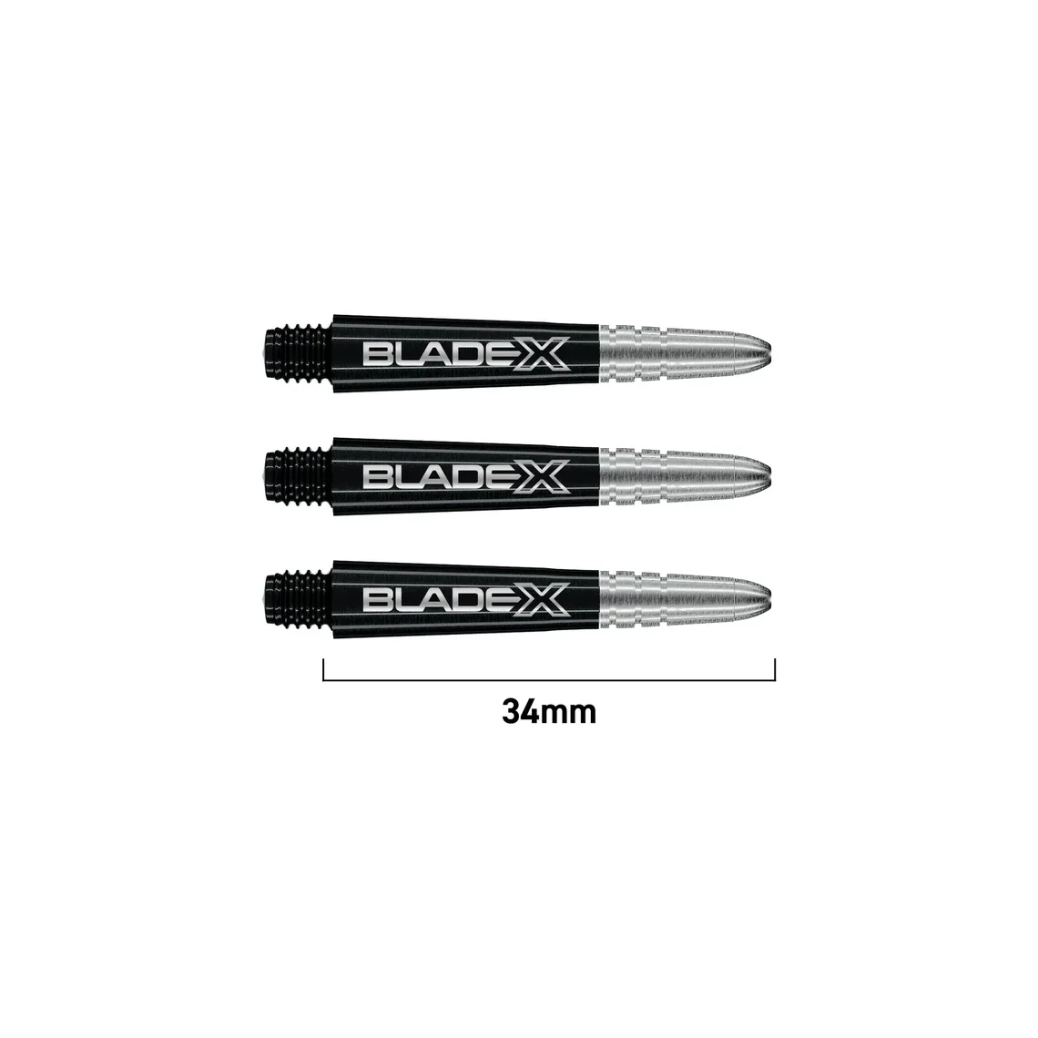 Winmau Blade X Vecta Dart Shafts - Black & Silver - Short - Sherwood Sport