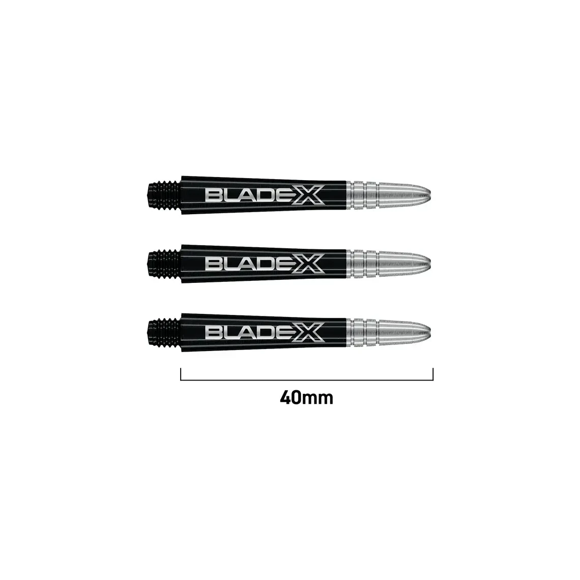 Winmau Blade X Vecta Dart Shafts - Black & Silver - Medium - Sherwood Sport