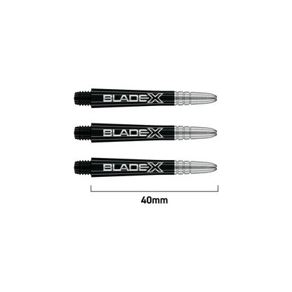 Winmau Blade X Vecta Dart Shafts - Black & Silver - Medium - Sherwood Sport