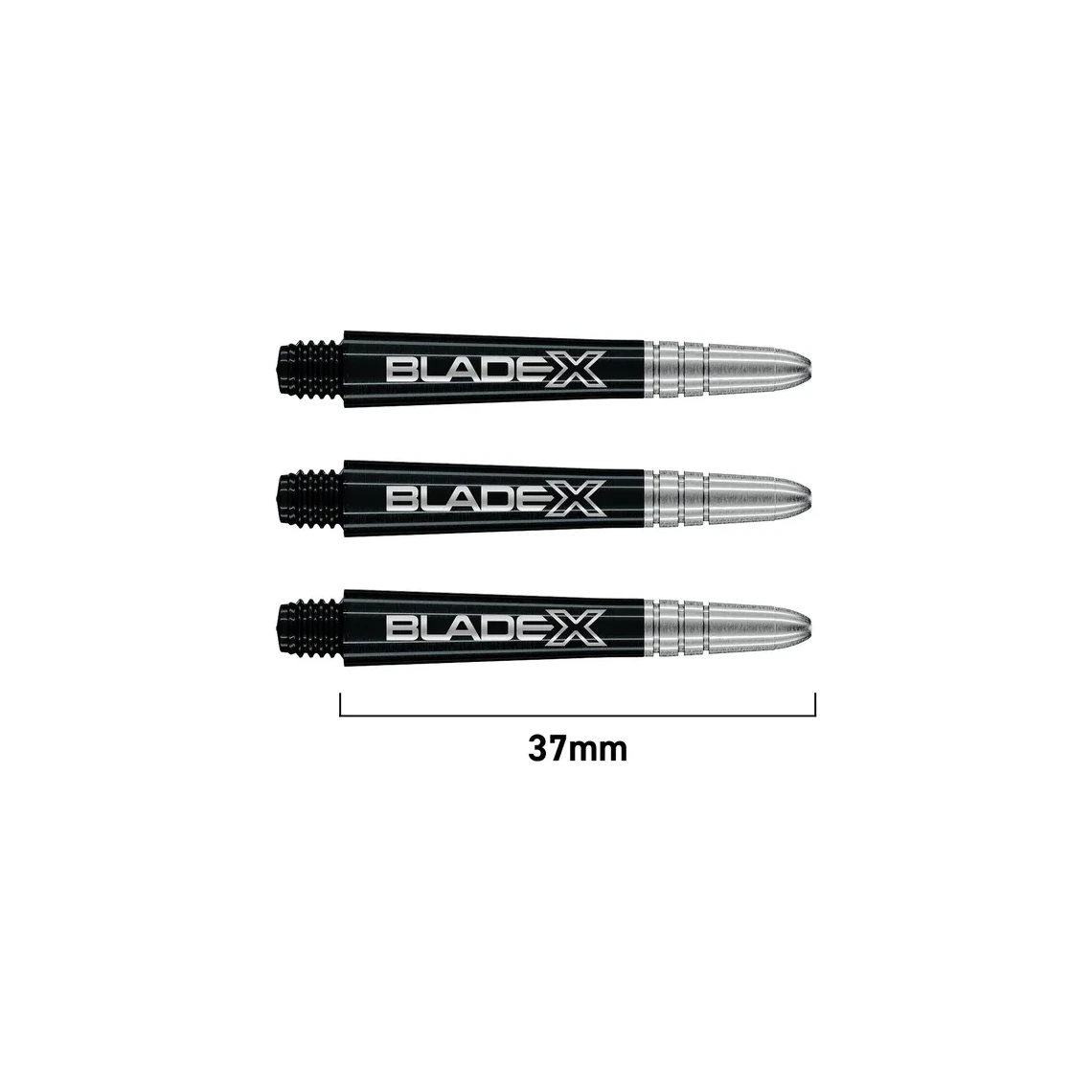 Winmau Blade X Vecta Dart Shafts - Black & Silver - Intermediate - Sherwood Sport