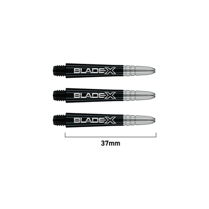 Winmau Blade X Vecta Dart Shafts - Black & Silver - Intermediate - Sherwood Sport