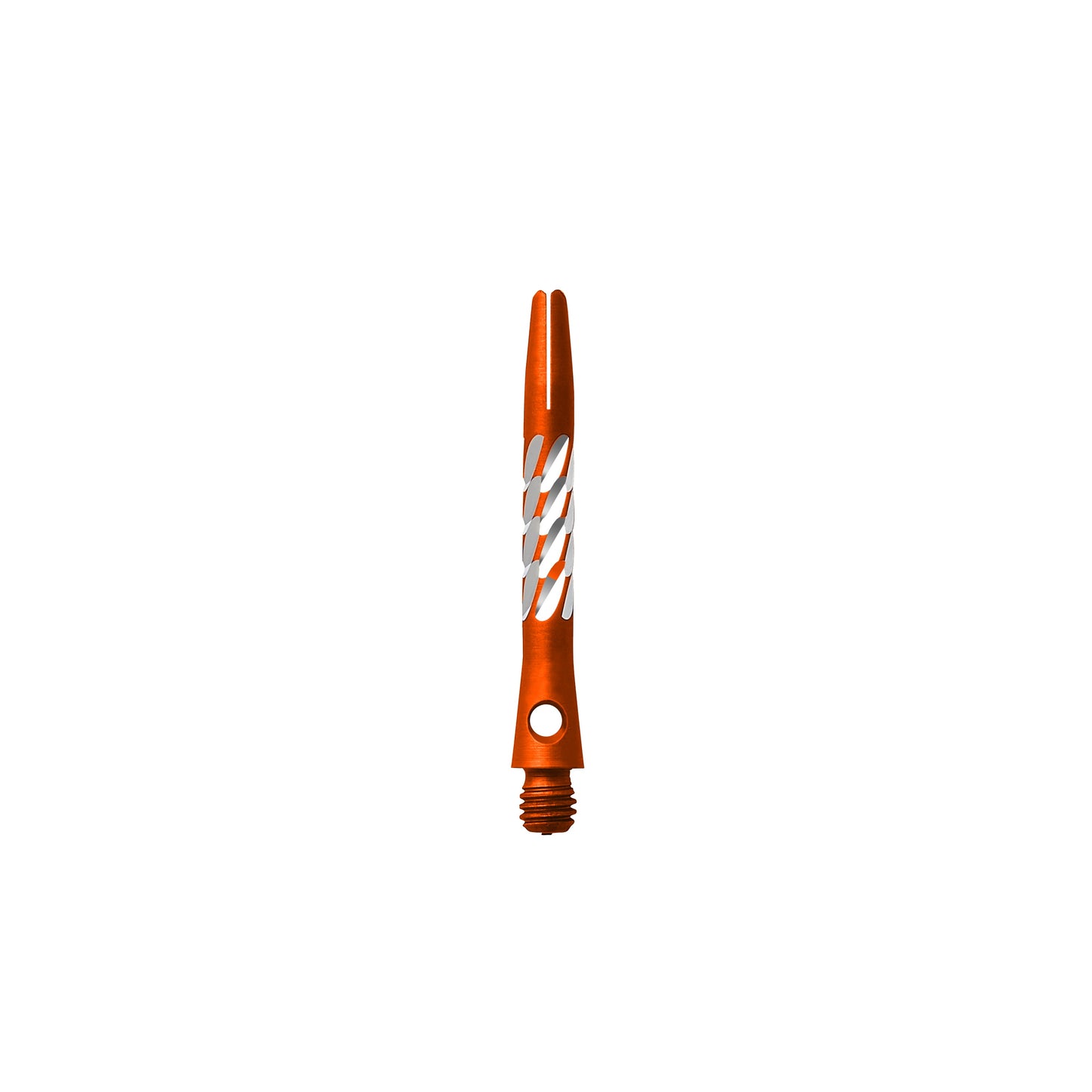 Unicorn Premier Aluminium Dart Shaft - Orange. Aluminium with knurled cut outs showing the silver metal underneath