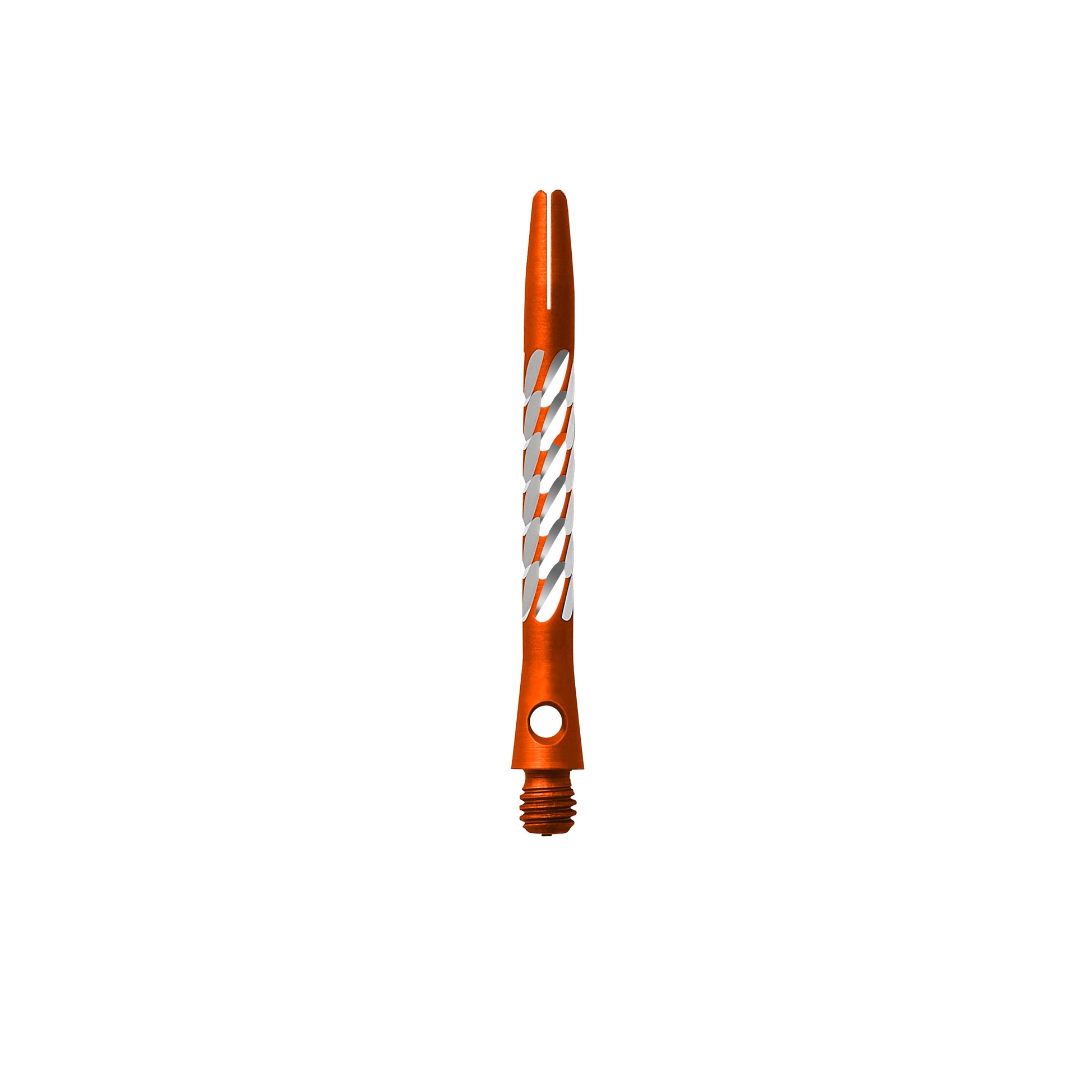 Unicorn Premier Aluminium Dart Shaft - Orange. Aluminium with knurled cut outs showing the silver metal underneath