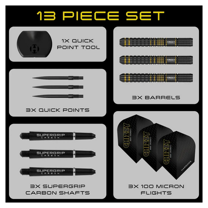 Harrows Chizzy Series 3 | Quick Point | 90% Tungsten Steel Tip Darts