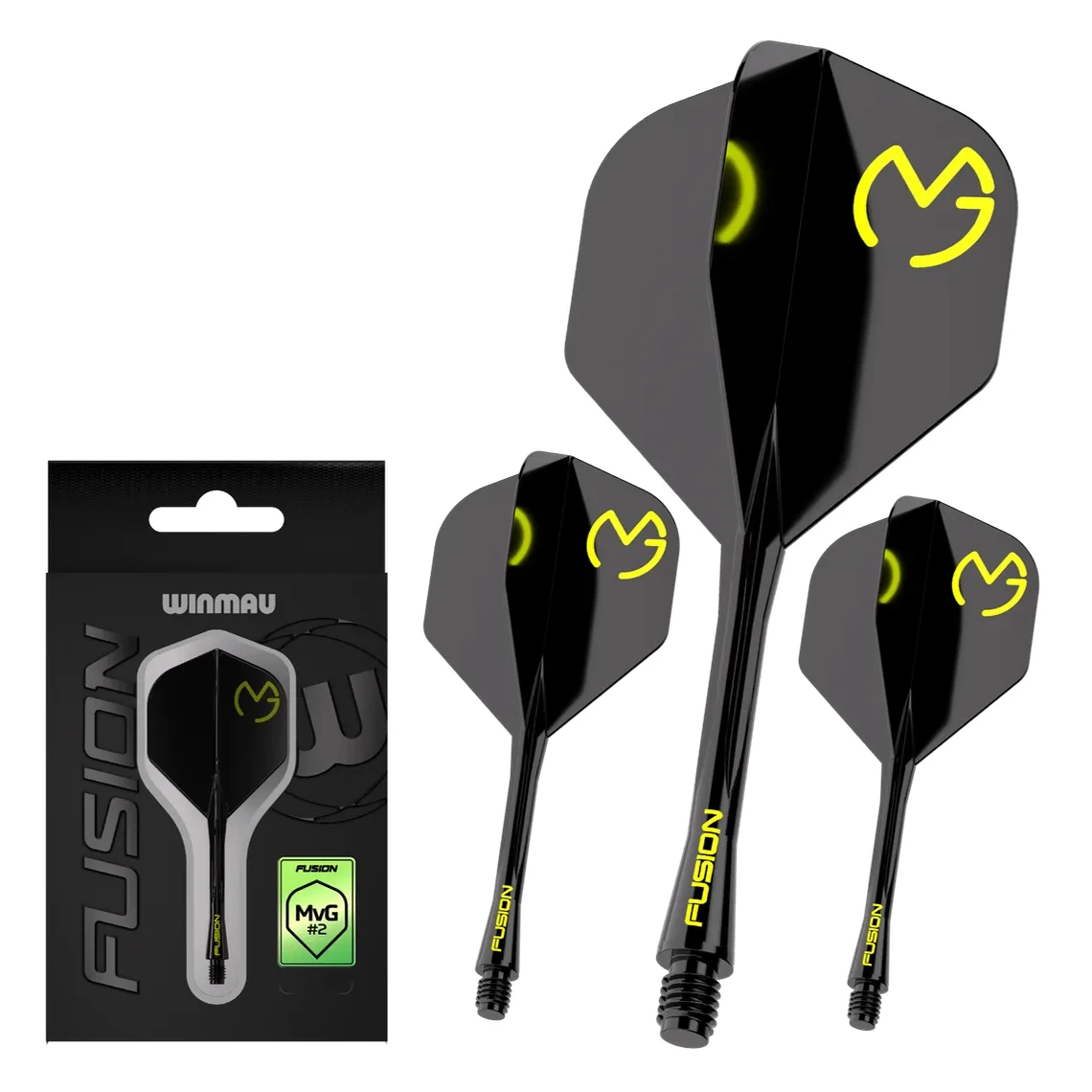 Winmau Fusion Integrated Flight & Shaft MvG PacMan - Black & Green