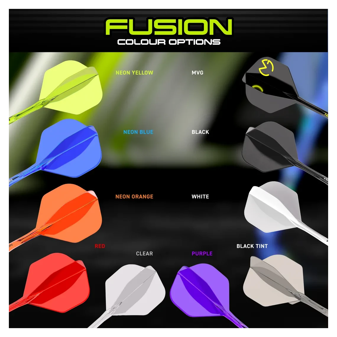 Winmau Fusion Integrated Flight & Shaft MvG PacMan - Black & Green