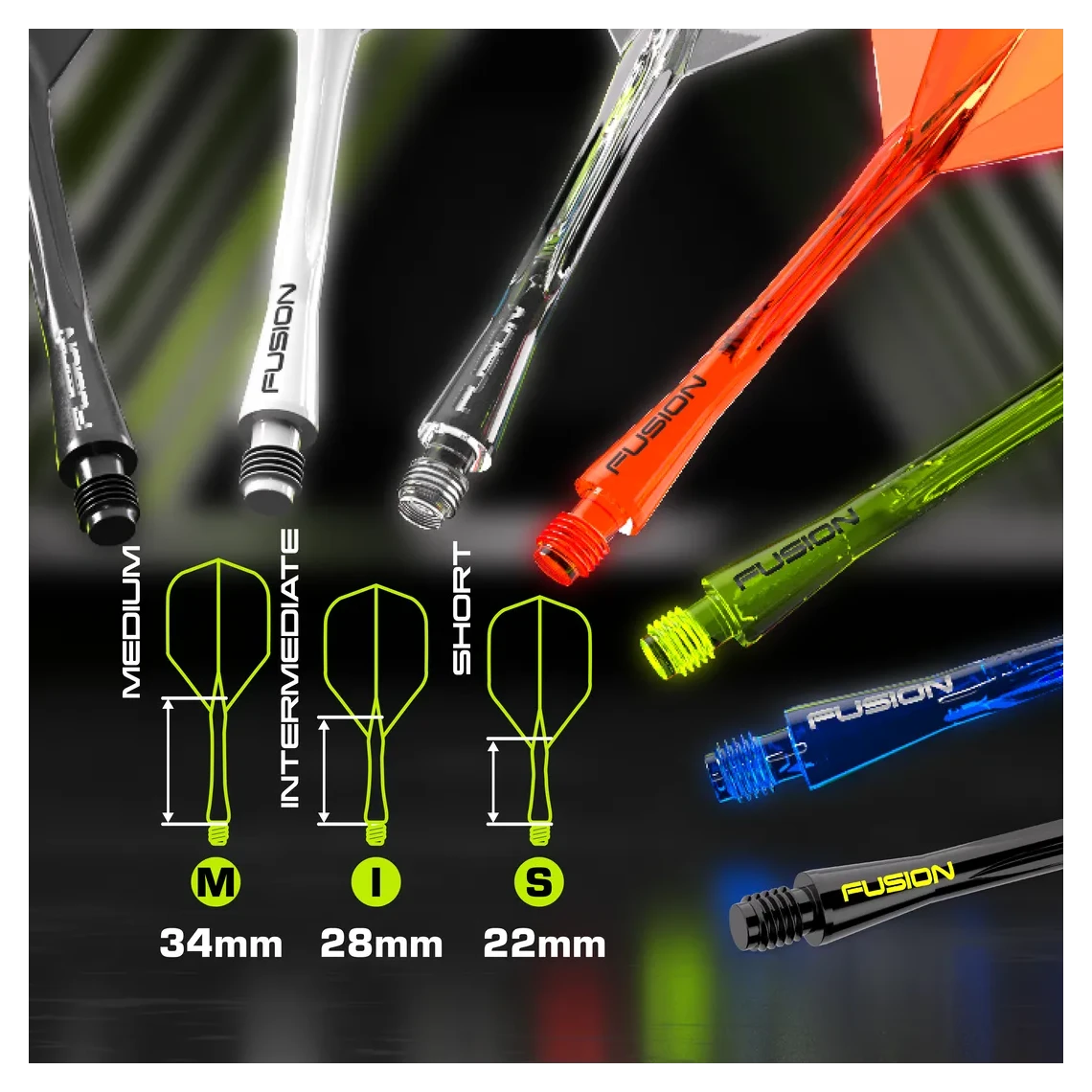 Winmau Fusion Integrated Flight & Shaft MvG PacMan - Black & Green