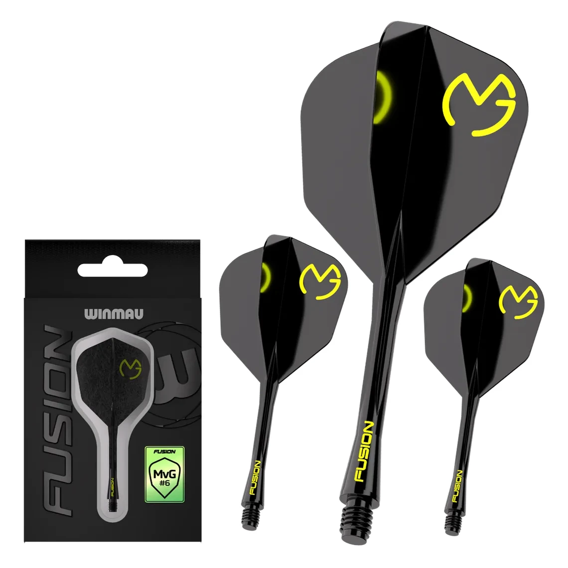 Winmau Fusion Integrated Flight & Shaft MvG PacMan - Black & Green