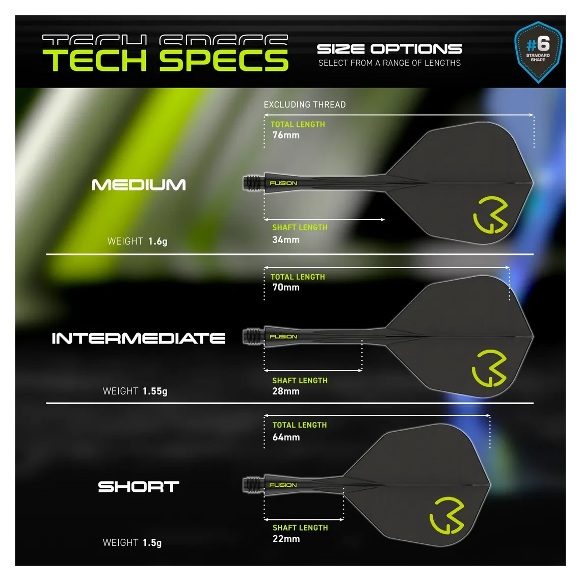 Winmau Fusion Integrated Flight & Shaft MvG PacMan - Black & Green
