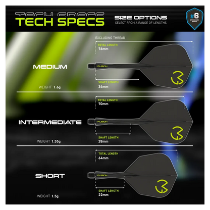 Winmau Fusion Integrated Flight & Shaft MvG PacMan - Black & Green
