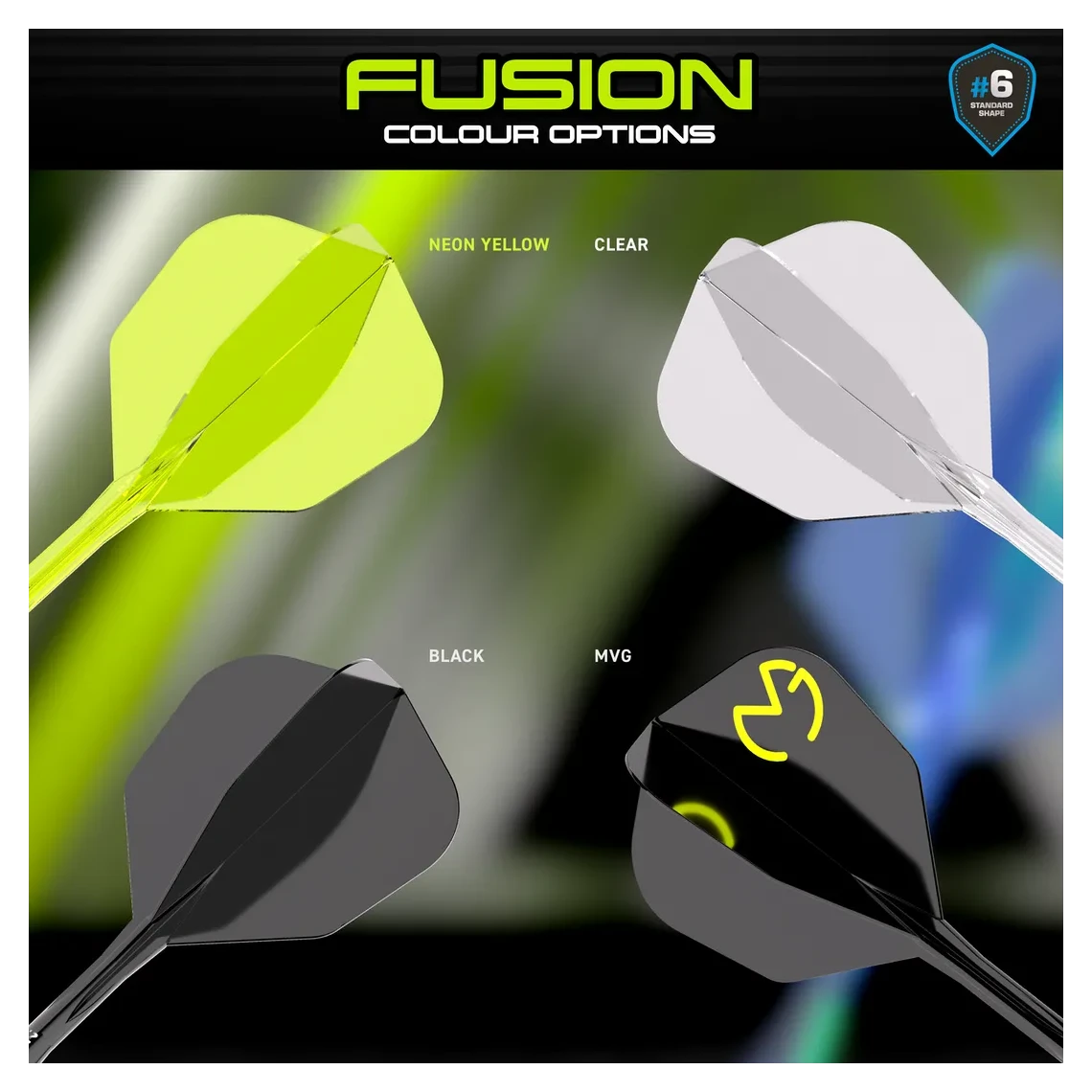 Winmau Fusion Integrated Flight & Shaft MvG PacMan - Black & Green