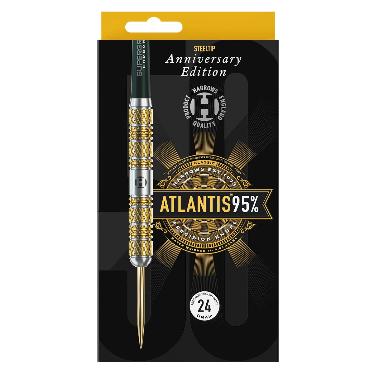 Harrows Atlantis 22g 95% Tungsten Steeltip 50th Anniversary Darts