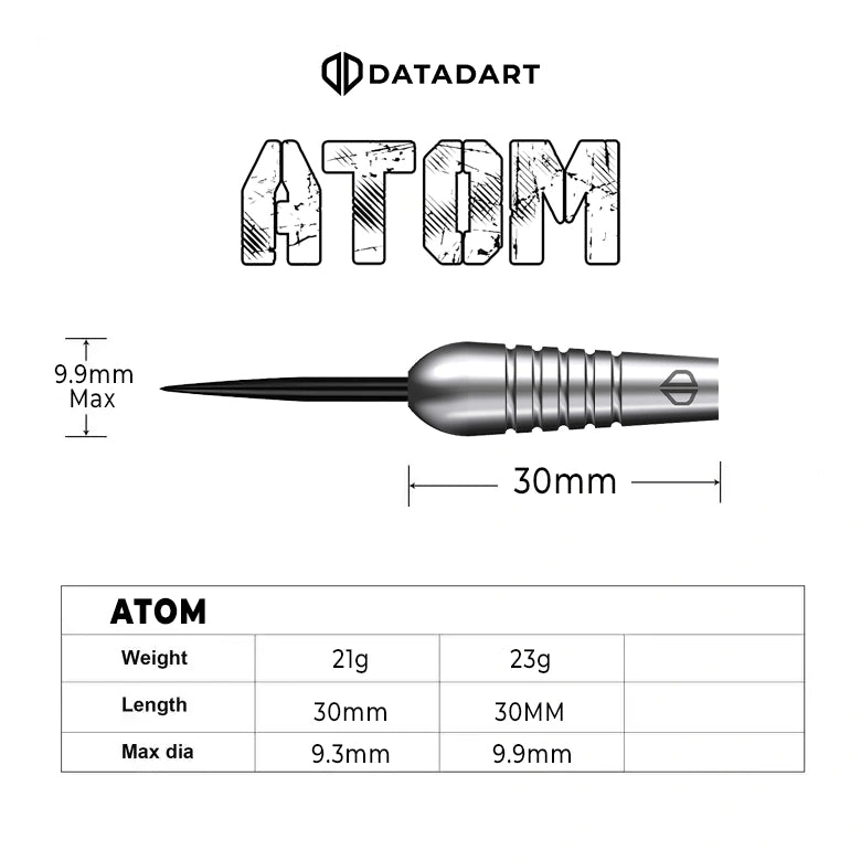 DataDart Atom 90% Tungsten 23g Darts