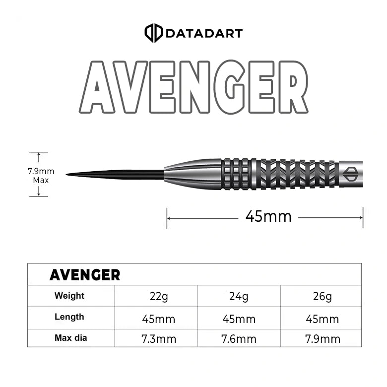 DataDart Avenger 90% Tungsten 26g Darts