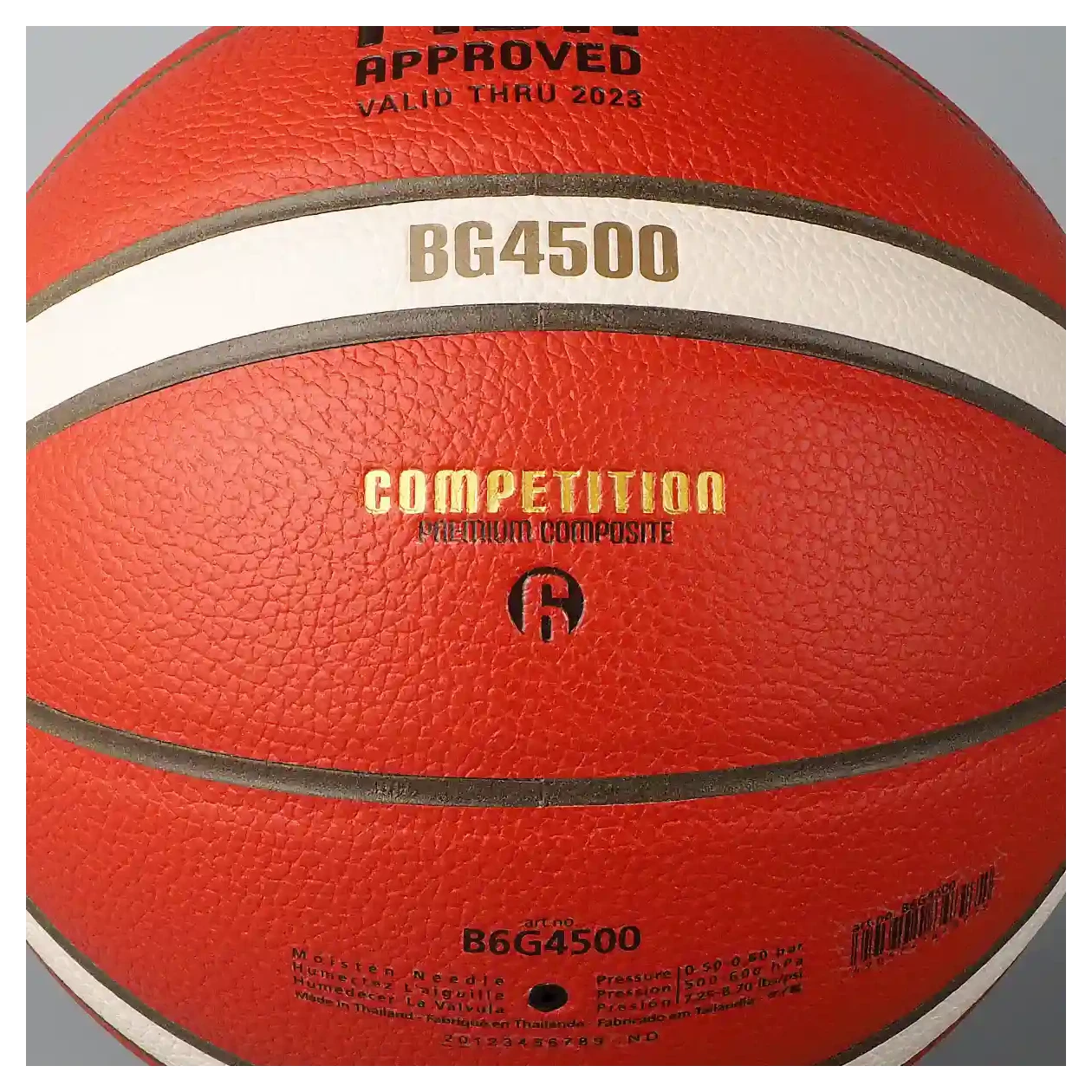 Molten BG4500 Basketball - 12 Panel - Premium Composite Leather (Indoor)
