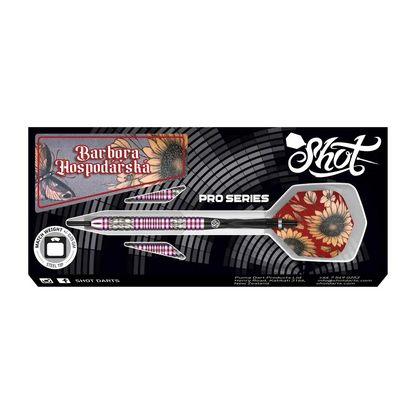Shot Pro Series Barbora Hospodarska 2.0 Steel Tip Dart Set 90% Tungsten Barrels - 23g