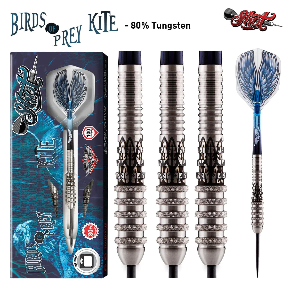 Shot Birds of Prey Kite 25g 80% Tungsten Steel Tip Darts