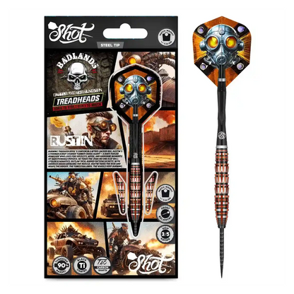 Shot Badlands Rustin Steel Tip Darts 90% Tungsten Barrels