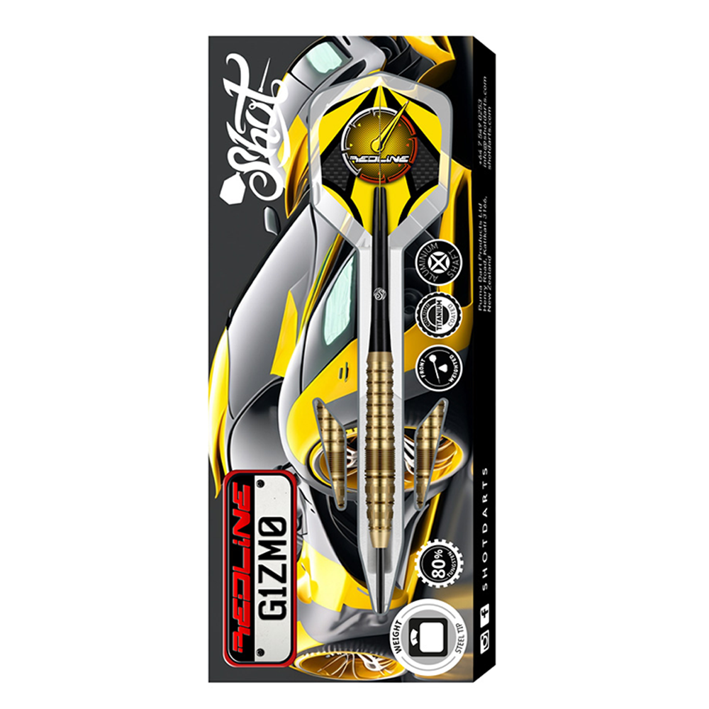 Shot Redline G1ZM0 Steel Tip Darts 80% Tungsten Steel Barrels 23g