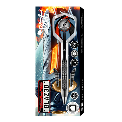 Shot Redline BLAZ3D Steel Tip Darts 80% Tungsten Steel Barrels 26g