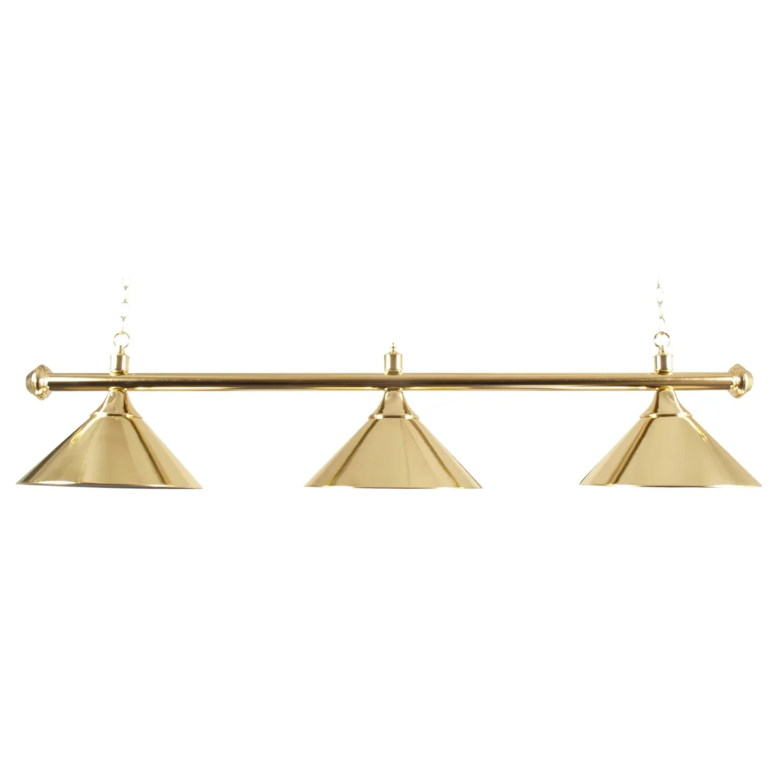 Brass Light Bar With Three Brass Lampshades