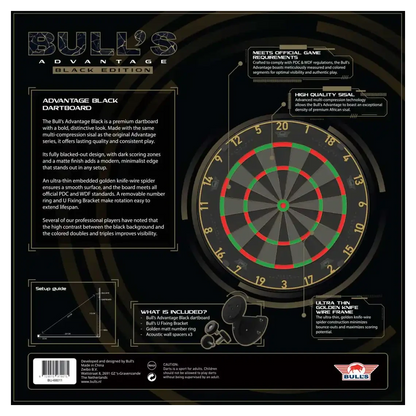 Bulls NL Advantage Black Professional Dartboard 