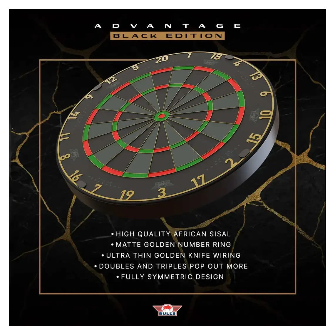 Bulls NL Advantage Black Professional Dartboard 