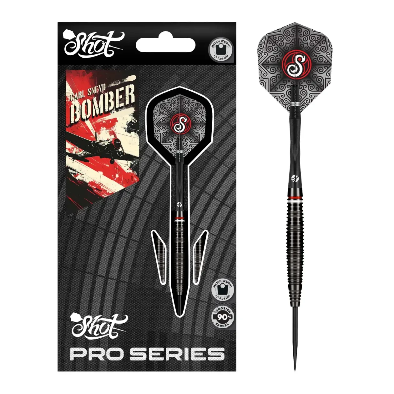 Shot Pro Series Carl Sneyd 90% Tungsten Steel Tip Darts