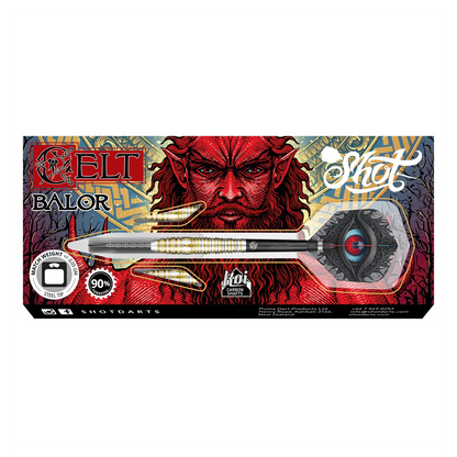 Shot Celt Balor Steel Tip Dart Set - 90% Tungsten Barrels Display Box