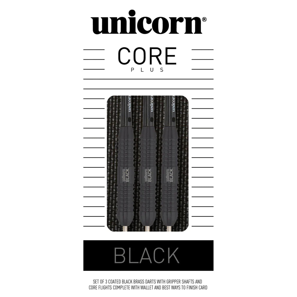 Unicorn Core Plus Black 24g Steel Tip Darts