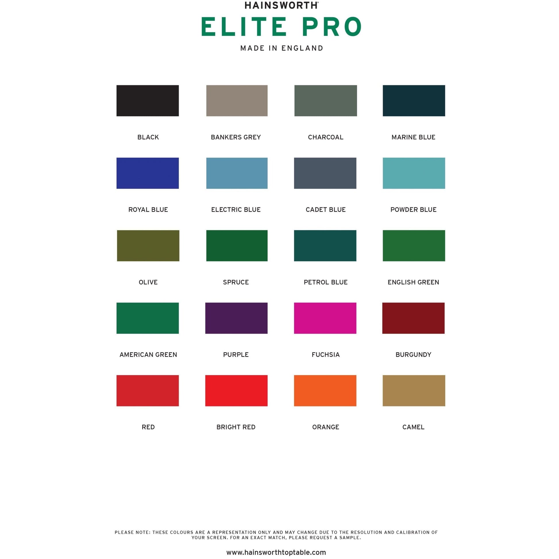 Hainsworth Elite Pro Pool Table Cloth