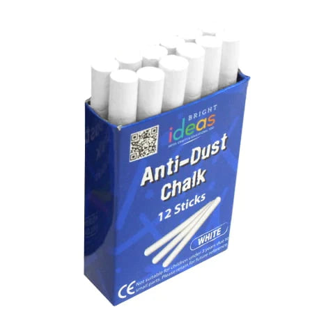 Bright Ideas 12 Pack White Anti Dust Chalk
