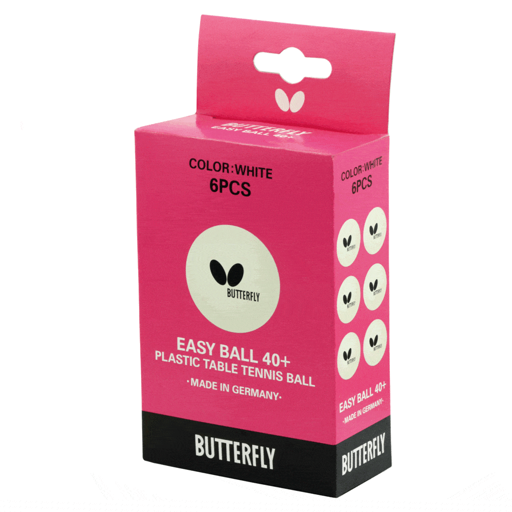 Butterfly Easy Ball - 6 x White Plastic Table Tennis Balls