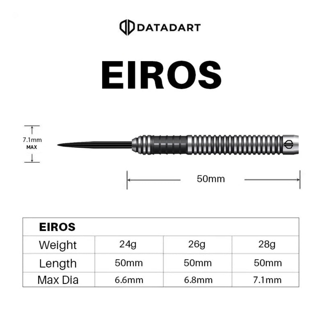 Datadart Eiros 90% Tungsten Darts Stat sheet