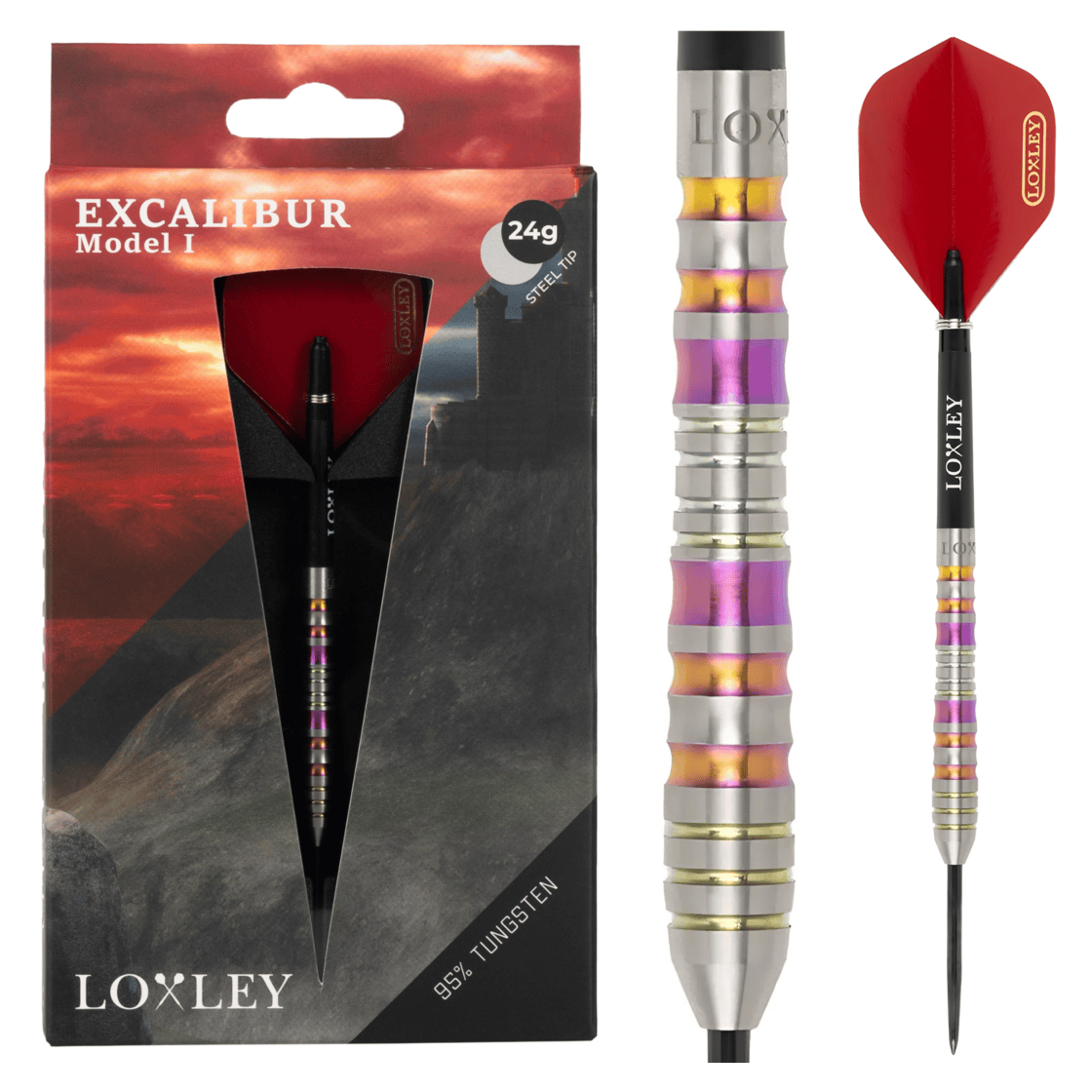 Loxley Excalibur Model 1 95% Tungsten Steel Tip Darts full set