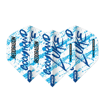Red Dragon Luke Humphries WC Blue & White Yin Yang Standard Extra Thick Dart Flights