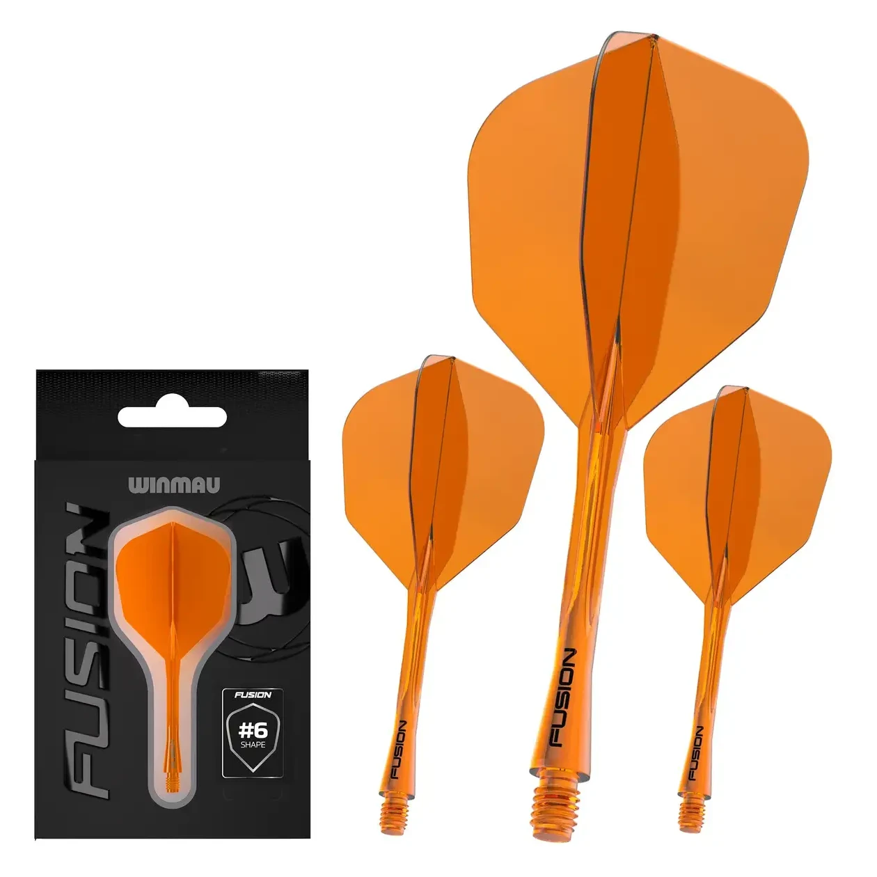 Winmau Fusion Integrated Flight & Shaft #6 Transparent Orange