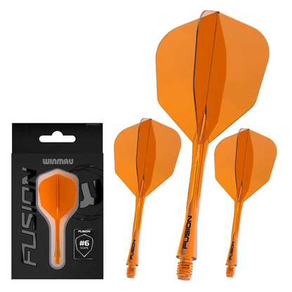 Winmau Fusion Integrated Flight & Shaft #6 Transparent Orange