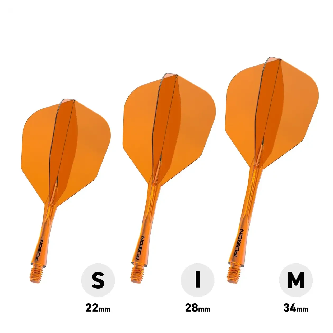 Winmau Fusion Integrated Flight & Shaft #6 Transparent Orange