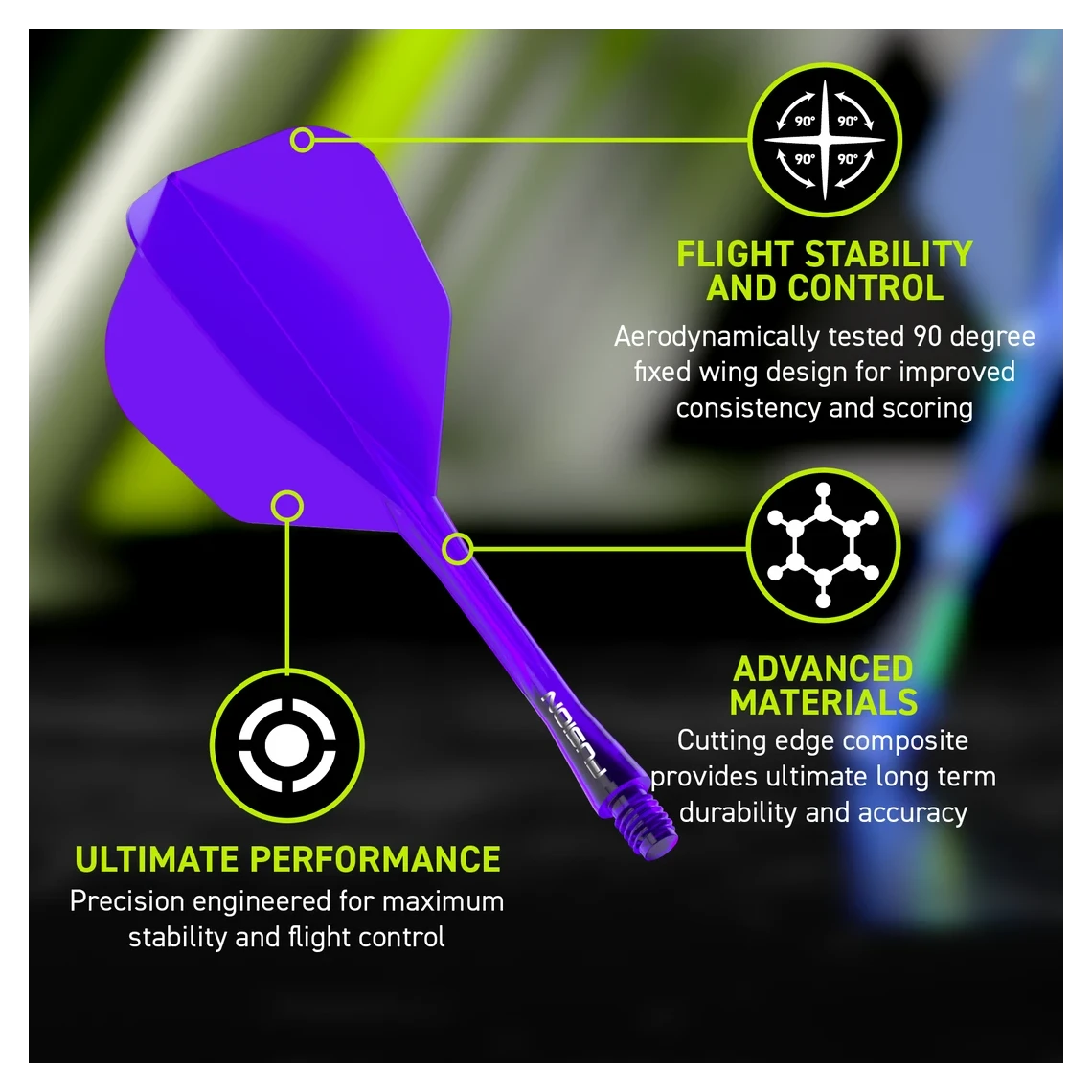 Winmau Fusion Integrated Flight & Shaft #6 - Purple