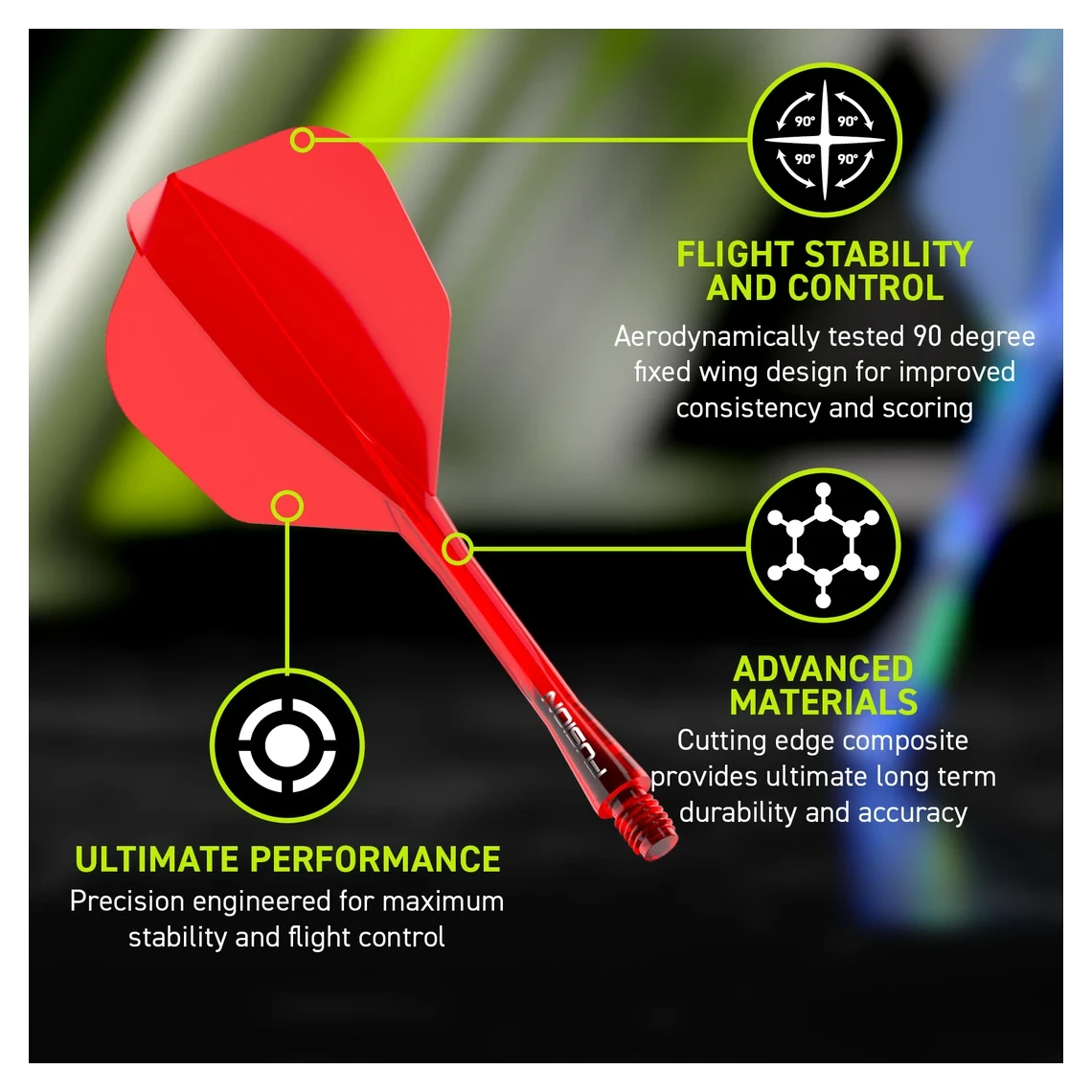 Winmau Fusion Integrated Flight & Shaft #6 - Red