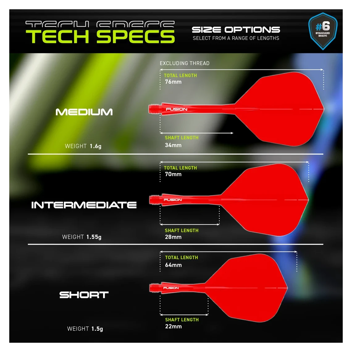 Winmau Fusion Integrated Flight & Shaft #6 - Red