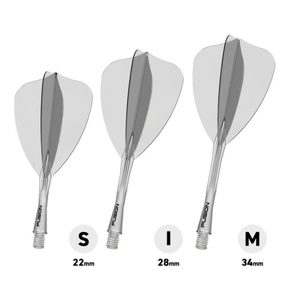 Winmau Fusion Integrated Flight & Shaft #6 Transparent Solid White