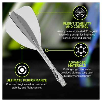 Winmau Fusion Arrow Integrated Flight & Shaft Transparent Clear