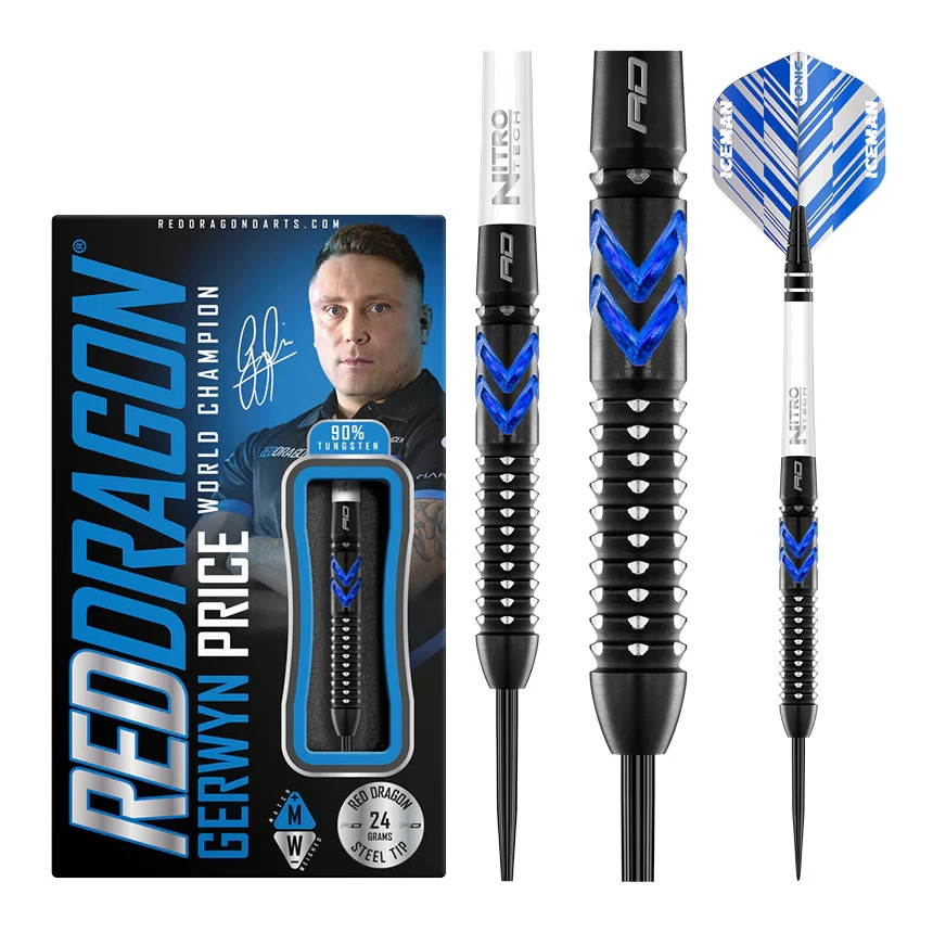 Red Dragon Gerwyn Price Blue Ice SE 90% Tungsten Steel Tip Darts