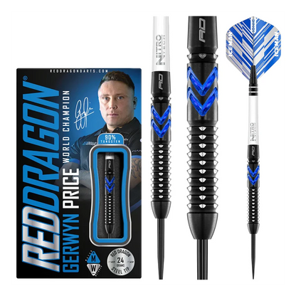 Red Dragon Gerwyn Price Blue Ice SE 90% Tungsten Steel Tip Darts