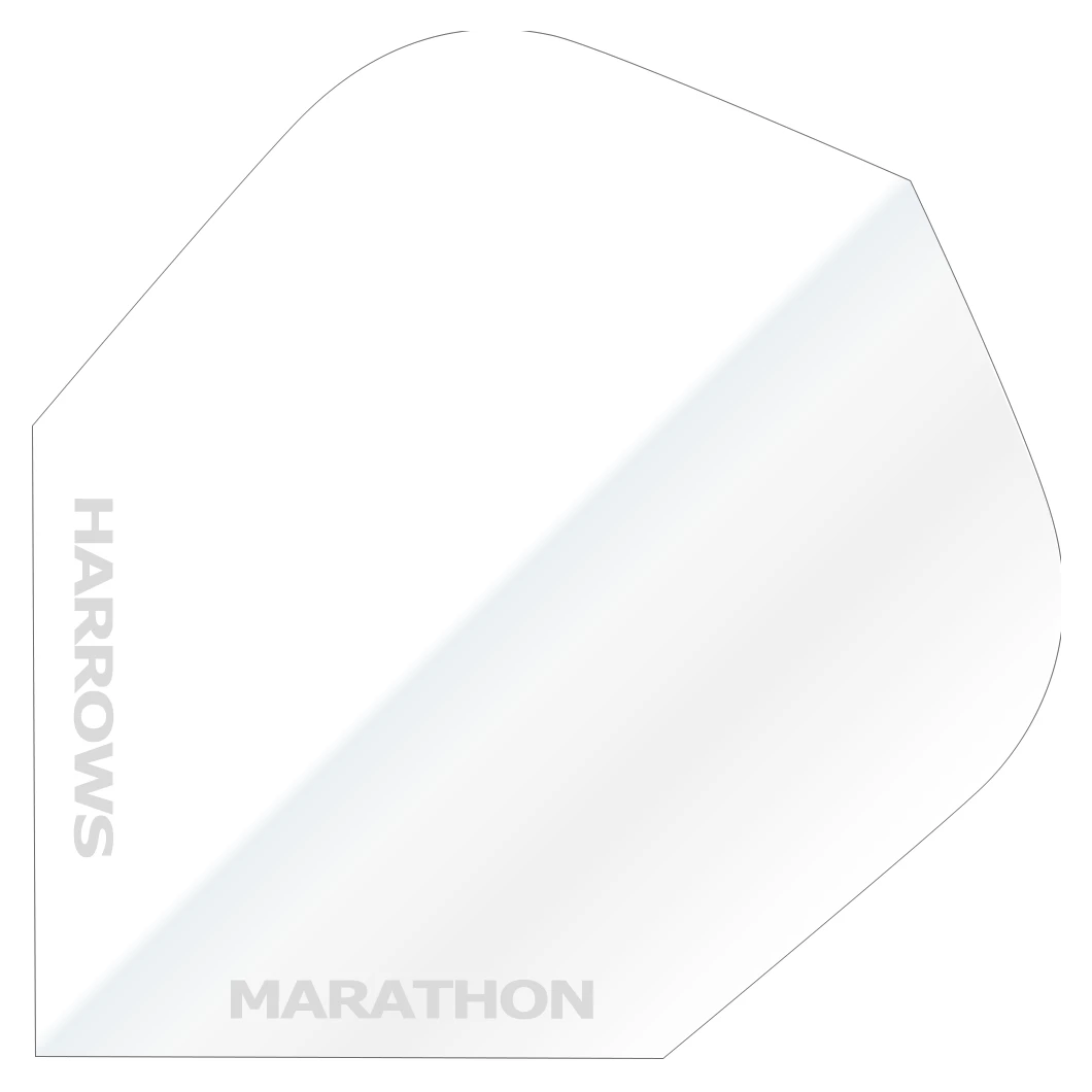 Harrows Marathon Anti Glare Dart Flights - White/Silver