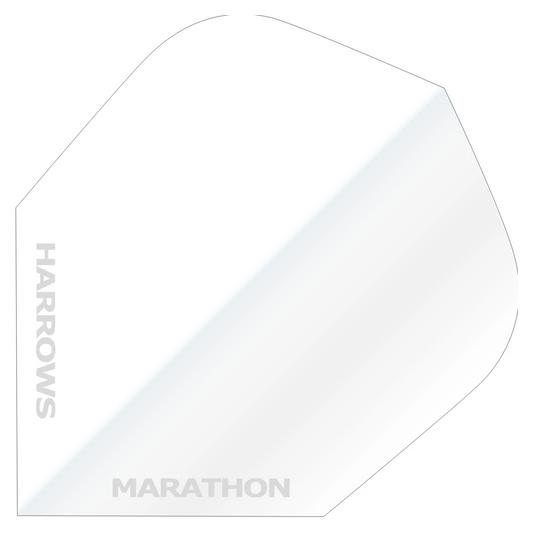 Harrows Marathon Anti Glare Dart Flights - White/Silver