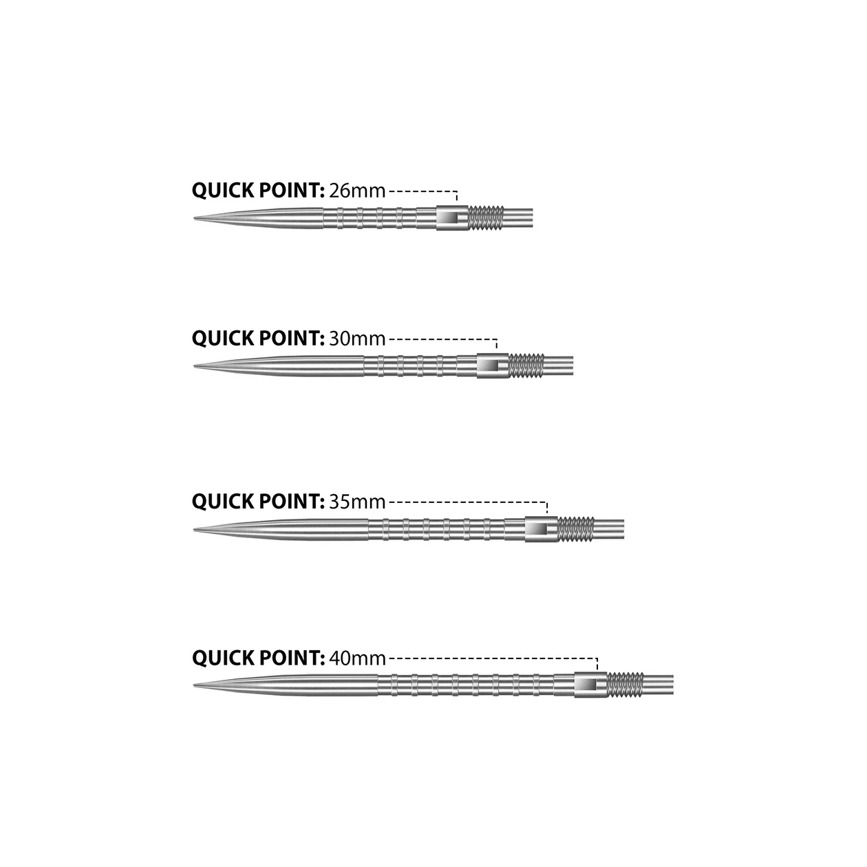 Harrows Quick Point | Heavy Metal Grip | Silver